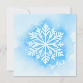 Schneestern auf Aquarell Hintergrund - hellblau