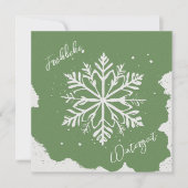 Schneestern auf grünem Hintergrund - Prägeoptik (Vorderseite)