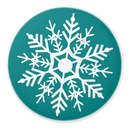 Schneestern - Druckknopf Keramikknauf (Vorderseite)