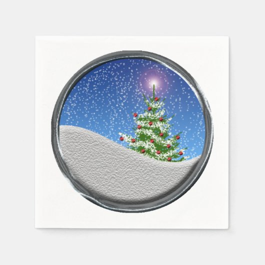 Schneesturm im Freien Serviette (Vorderseite)