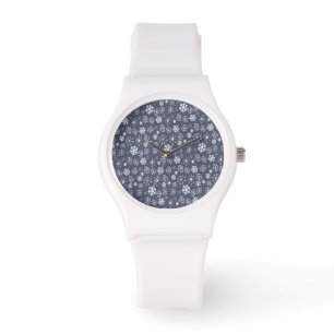 Schneesturm im Mitternachtsblau Armbanduhr