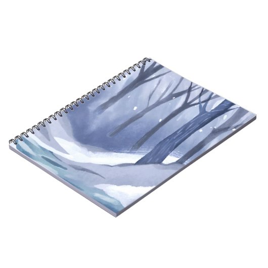 Schneesturm im Wald Notizblock (Linke Seite)