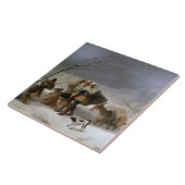 Schneesturm im Winter (von Francisco Goya) Fliese (Seite)