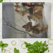 Schneesturm im Winter (von Francisco Goya) Geschirrtuch (Gefaltet)