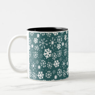 Schneesturm in Aqua Blue Zweifarbige Tasse