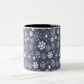 Schneesturm in Mitternacht Blau Zweifarbige Tasse (Mittel)
