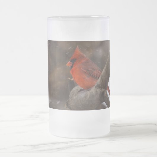 Schneesturm Kardinal Mattierte Tasse (Mittel)