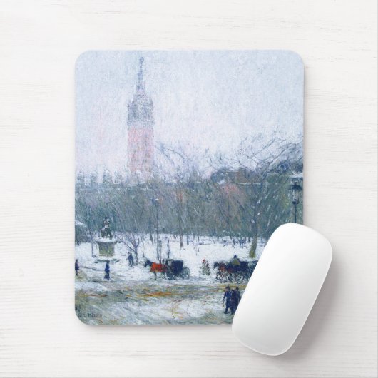 Schneesturm, Madison Square. Fine Art Gift Mousepa Mousepad (Mit Mouse)