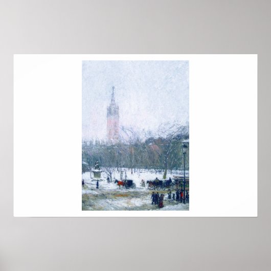Schneesturm. Madison Square von Childe Hassam Poster (Vorne)