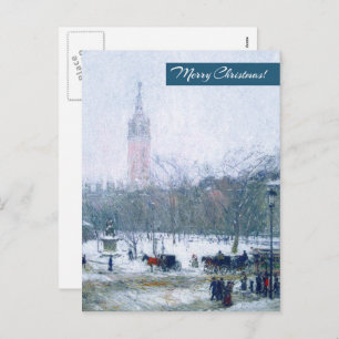 Schneesturm, Madison Square. Weihnachtspostkarte Feiertagspostkarte