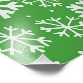 Schneesturm mit grünem Hintergrund Fotodruck (Ecke)