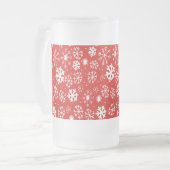 Schneesturm mit Mohnrot Mattglas Bierglas (Vorderseite Links)