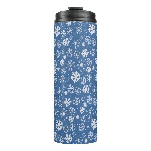 Schneesturm mit Sky Blue Background Thermosbecher (Vorderseite)