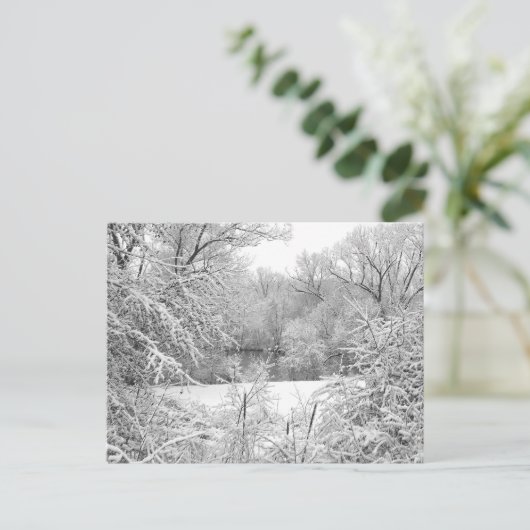 Schneesturm Postkarte (Stehend Vorderseite)