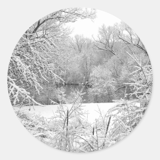 Schneesturm Runder Aufkleber (Vorderseite)