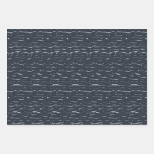 Schneesturm weiß, Meerblau, Turquoje Geschenkpapier Set (Vorderseite 2)