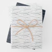 Schneesturm weiß, Meerblau, Turquoje Geschenkpapier Set (Beispiel)