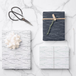 Schneesturm weiß, Meerblau, Turquoje Geschenkpapier Set