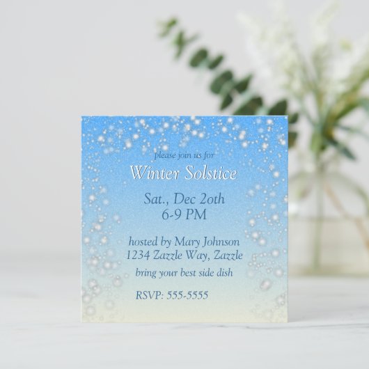 Schneesturm Wintersolstice Einladung (Stehend Vorderseite)
