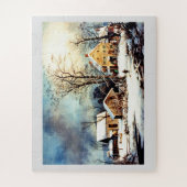 Schneeszene am kalten Morgen Puzzle (Vertikal)