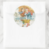 Schneeszene dank klassischer Rundaufkleber Runder Aufkleber (Tasche)