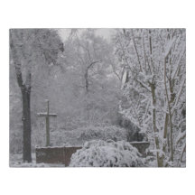 Schneeszene Faux Wrapped Leinwanddruck