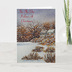 Schneeszene Hütten - Weihnachtszeit Feiertagskarte