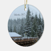 Schneeszene in Whistler, B.C. Keramik Ornament (Links)