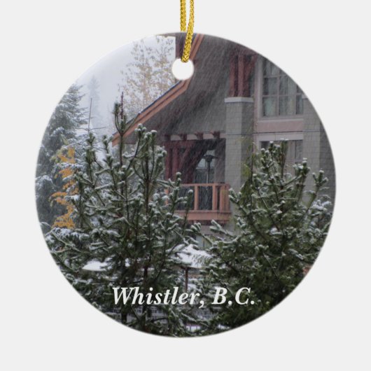 Schneeszene in Whistler, B.C. Keramikornament (Vorne)