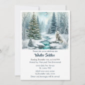 Schneeszene mit Fuchs zum Wintersolstiz-Essen  Einladung (Vorderseite)