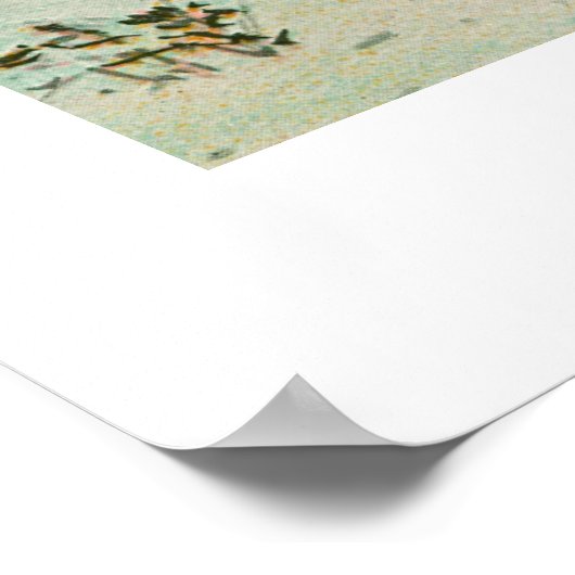 Schneeszene mit Hirsch Poster (Ecke)