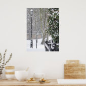 Schneeszene mit Old Street Light Poster (Küche)