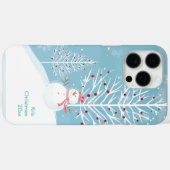 Schneeszene mit Snowman Weihnachts-Phone Case (Rückseite (Horizontal))