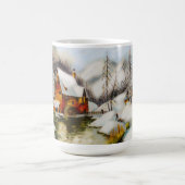 Schneeszene mit Wasserrad Kaffeetasse (Mittel)