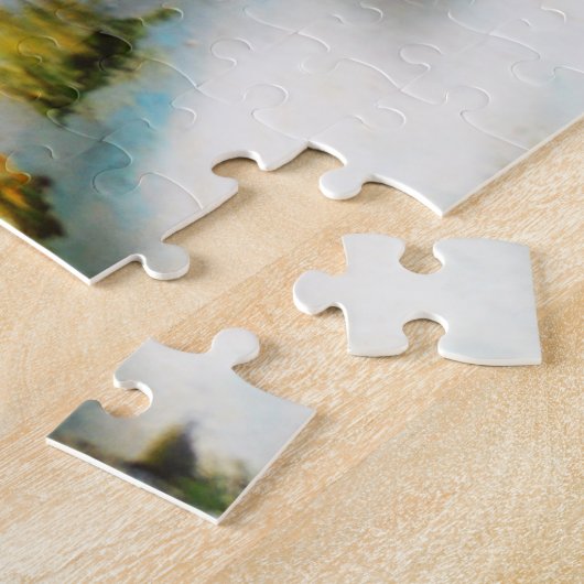 Schneeszene mit Wasserrad Puzzle (Seite)