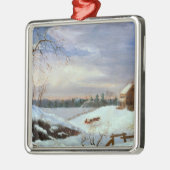 Schneeszene, Neu-England Ornament Aus Metall (Links)
