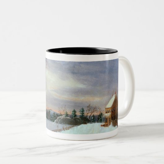 Schneeszene, Neu-England Zweifarbige Tasse (VorderseiteRechts)