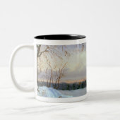 Schneeszene, Neu-England Zweifarbige Tasse (Links)
