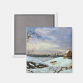 Schneeszene, New England Magnet (Vorderseite/Rückseite)