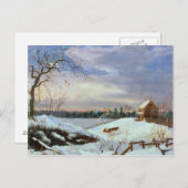 Schneeszene, New England Postkarte (Vorne/Hinten)