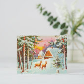 Schneeszene Postkarte (Stehend Vorderseite)
