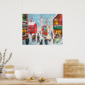 Schneeszene Winterschornstein fegt Bild G Bruce Poster (Küche)