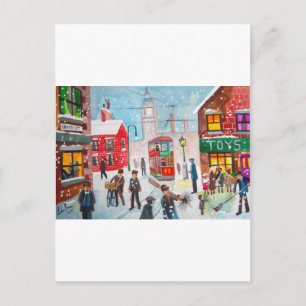 Schneeszene Winterschornstein fegt Bild G Bruce Postkarte