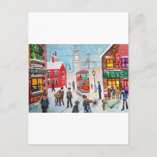 Schneeszene Winterschornstein fegt Bild G Bruce Postkarte (Vorderseite)