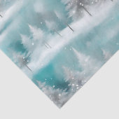 Schneeszene Winterwald Eisblau Weiße Weihnachten Seidenpapier (Ausschnitt)