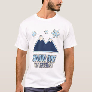 Schneetag-Enthusiast Minimal Winter Schneeflocke T-Shirt