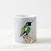 Schneetag Hummingbird Painting Postcard Kaffeetasse (Mittel)