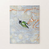 Schneetag Hummingbird Painting Postcard Puzzle (Vertikal)