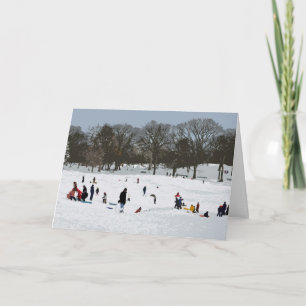 Schneetag im Central Park Feiertagskarte