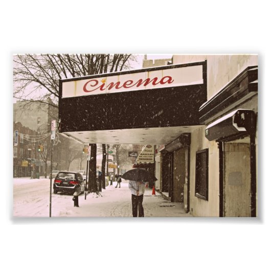 Schneetag im Kino Fotodruck (Vorne)